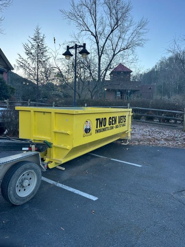 Spot Our Yellow Dumpsters in Action