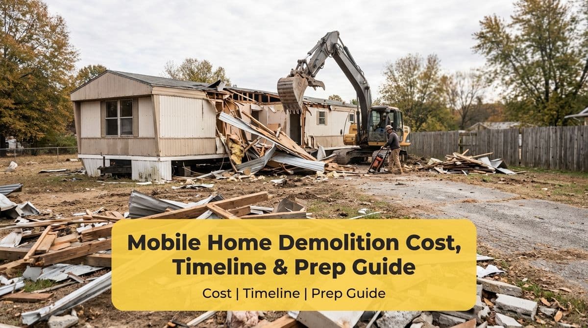Blog post Mobile Home Demolition Cost, Timeline & Prep Guide image