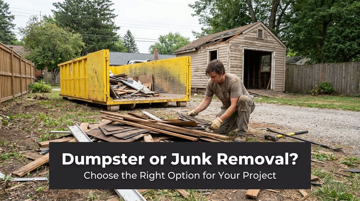 Blog post Dumpster or Junk Removal for a Shed Demo? image